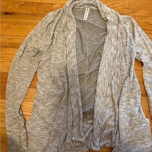 Athleta Light Gray Open-Front Cardigan